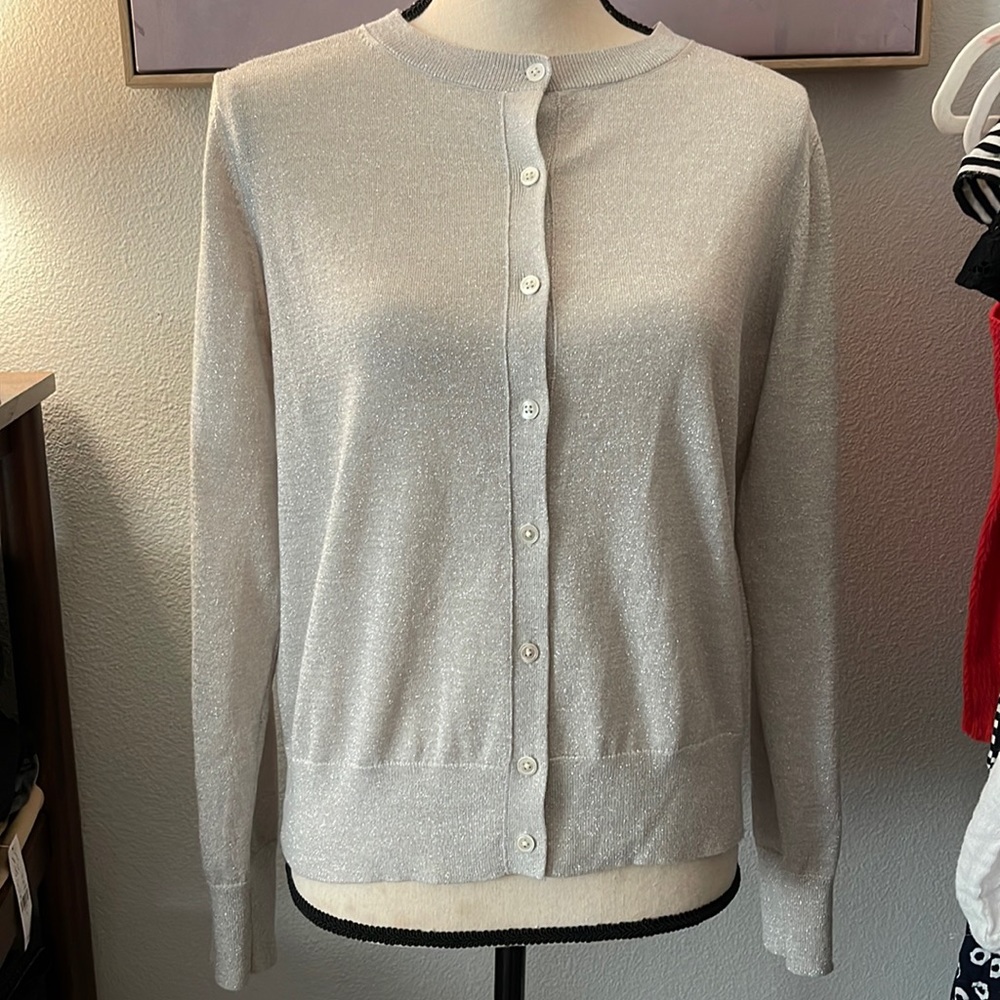 Banana Republic Silver Cardigan Sweater